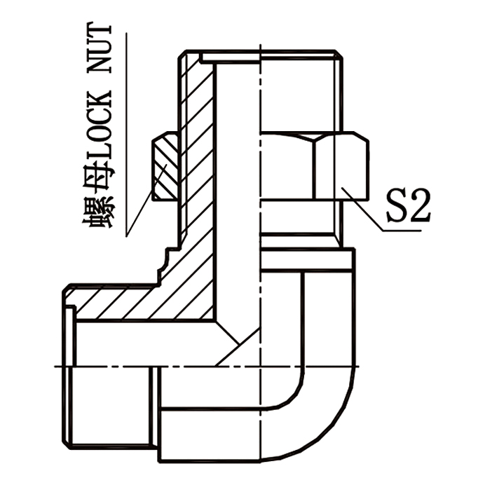 Hydraulic metric adapters 6E9-LN 90° Metric Male O-Ring Bulkhead