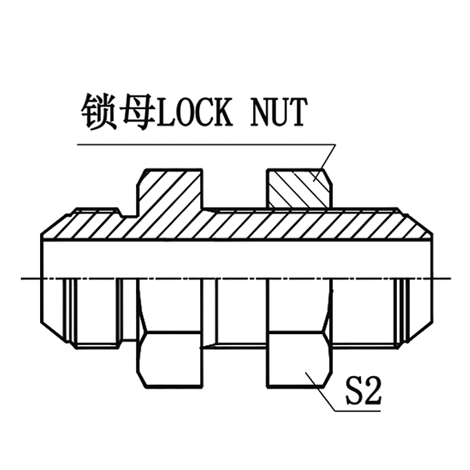 6Q-LN Metric 74°Cone Male Bulkhead Hydraulic Connector