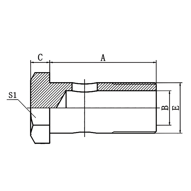 Hydraulic hose fitting 700M Metric Bolt DIN 7643