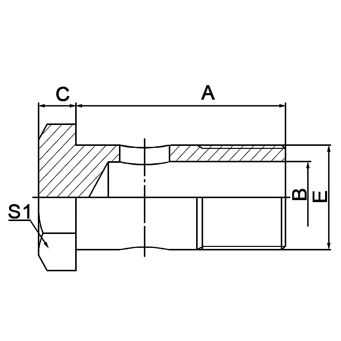 Hydraulic hose fitting 720B BSP Bolt