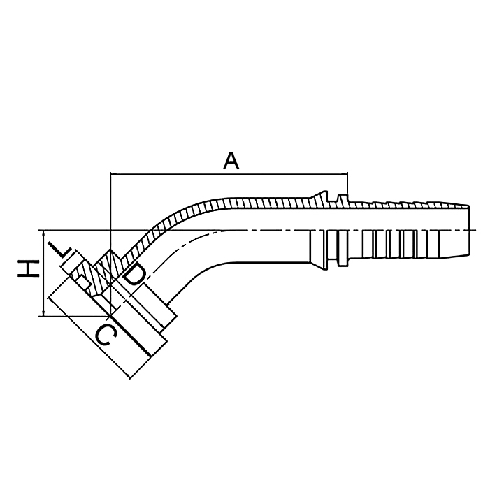 Hydraulic hose fitting 88141 45° JIS Flange 2. 标题 / 文件名