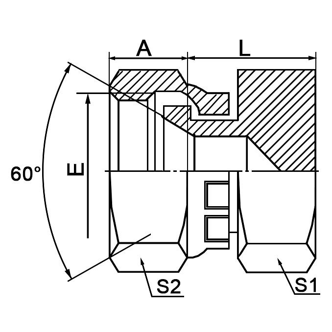 9K JIS Metric Female 60°Cone Seat Plug Fitting