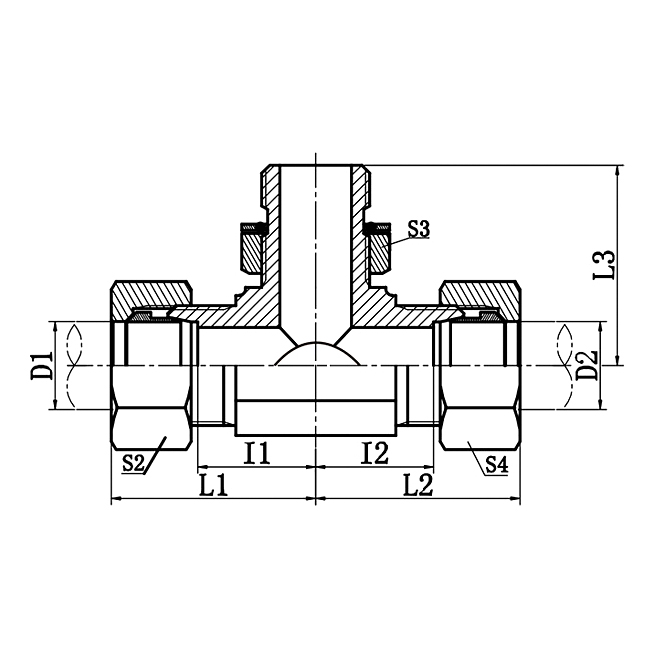 ADHD-OG-RN Branch Tee ISO 6149
