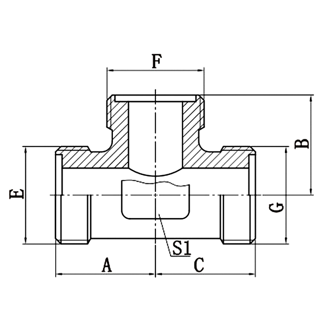 Hydraulic metric adapters AE Metric Male O-Ring Tee