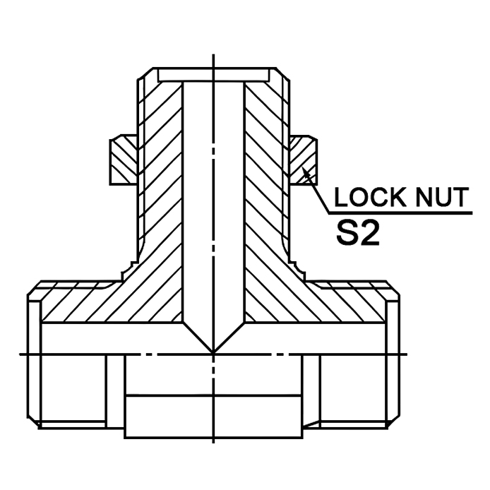 Hydraulic metric adapters AE6EE-LN Metric Male O-Ring Bulkhead Branch Tee