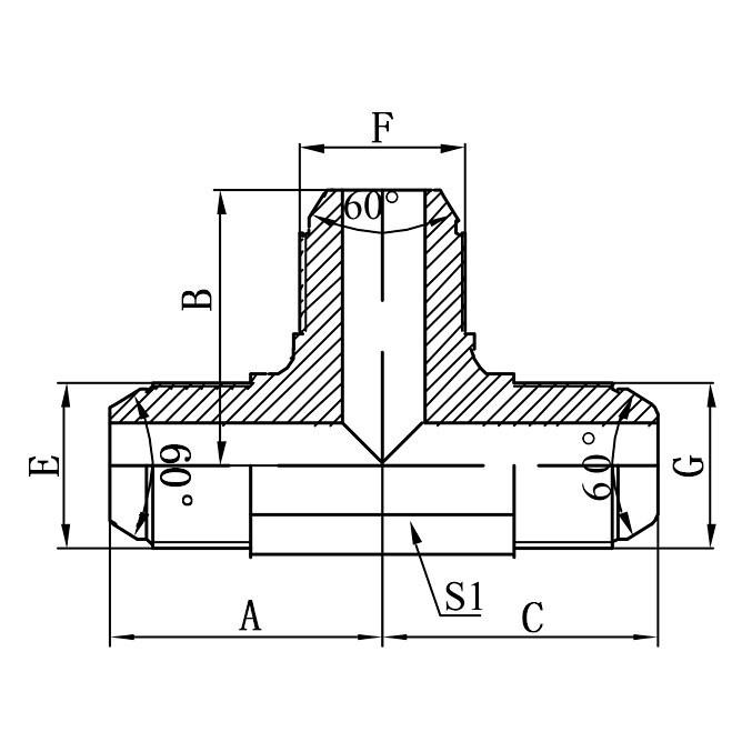 1K JIS Metric Male 60°Cone Hydraulic Adapter