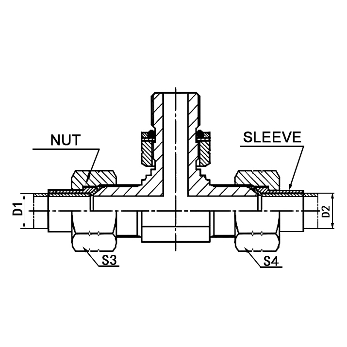 AQHQ-OG-RN 74°Cone L-Series Branch Tee Adapter