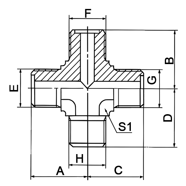 XE Metric Male O-Ring Cross Hydraulic Metric Adapters