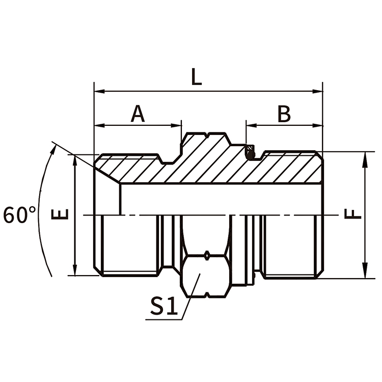 1BG Dual Seal BSP Male Hydraulic Adapter With O-Ring