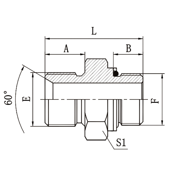 1BH BSP Male Double Use Adapter ISO 6149-3