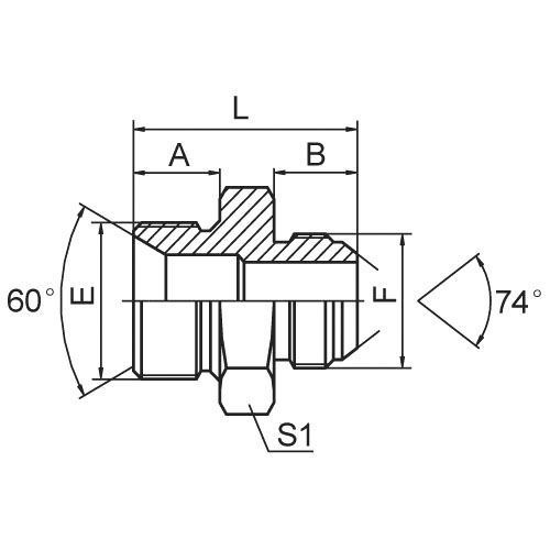 1BJ BSP/JIC Male Dual Seat Hydraulic Adapter