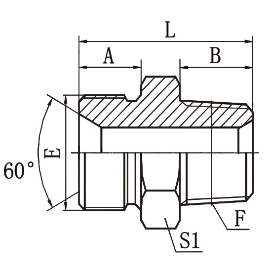 1BN BSP/NPT Male Dual Use Hydraulic Adapter