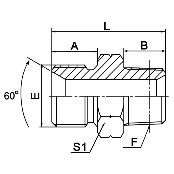 1BT-SP BSP/BSPT Male Dual Use Hydraulic Adapter