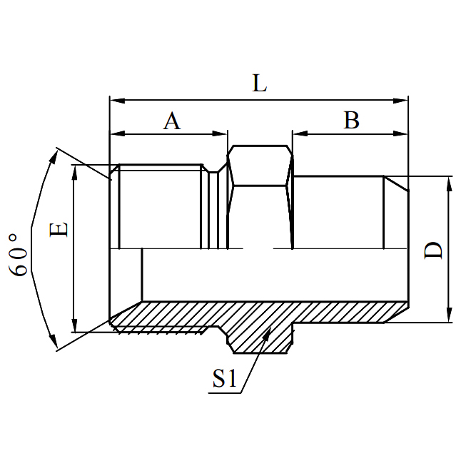 1BW BSP Male Dual Seat Butt-Weld Tube Hydraulic Fitting Adapter