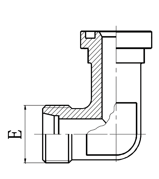 1CFL9 90° Elbow Metric Male Bite L-Series Flange, Male Flange Adapter