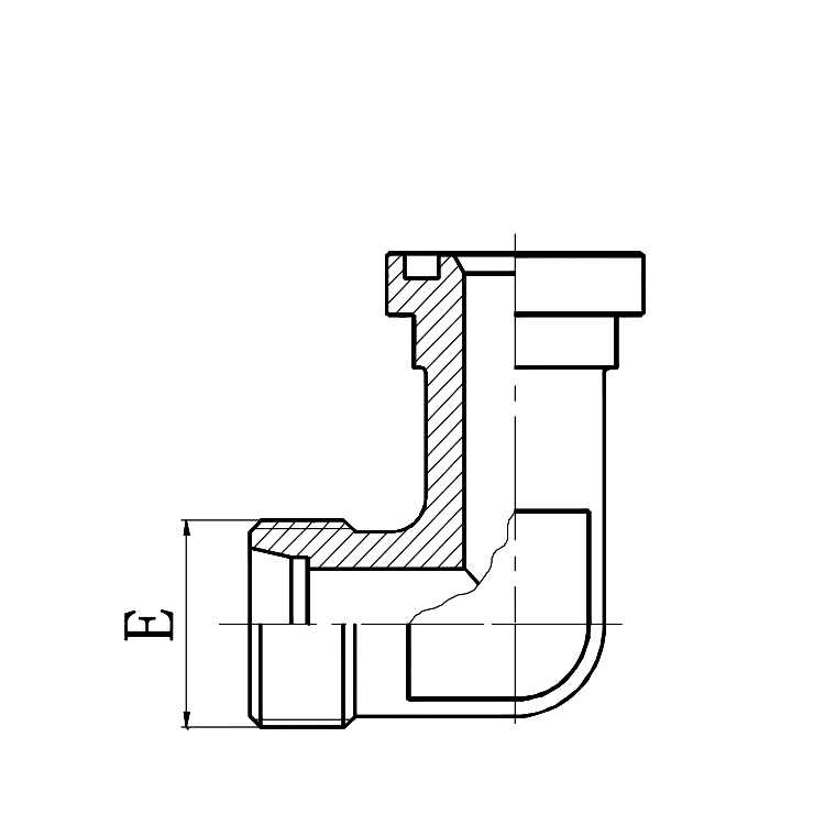 1DFL9 90° Elbow Metric Male Bite L-Series Flange, Hydraulic Reducer Flange Adapter