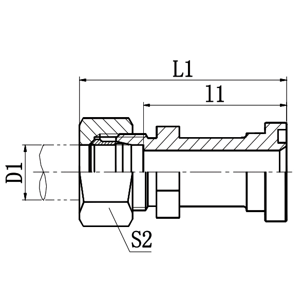 1DFS-RN S-Series Metric Male Bite Flange | Flange To Hose Adapter