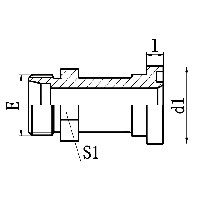 1DFS S-Series Metric Male Bite Flange – Metric Flange Hydraulic Adapter