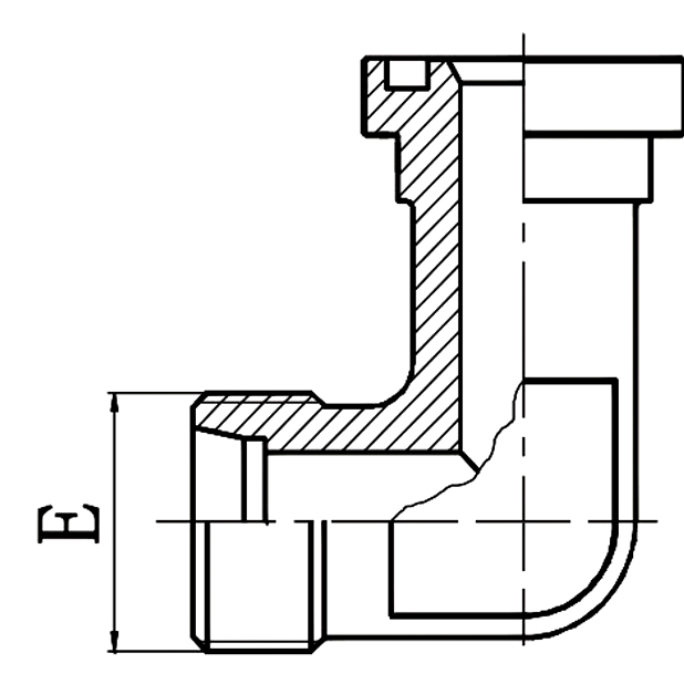 1DFS9 90° Elbow Metric Male Bite Flange, Custom Hydraulic Flange Adapter