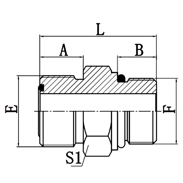 1FH ORFS-metric S-series adapter ISO 6149-2 for hydraulics