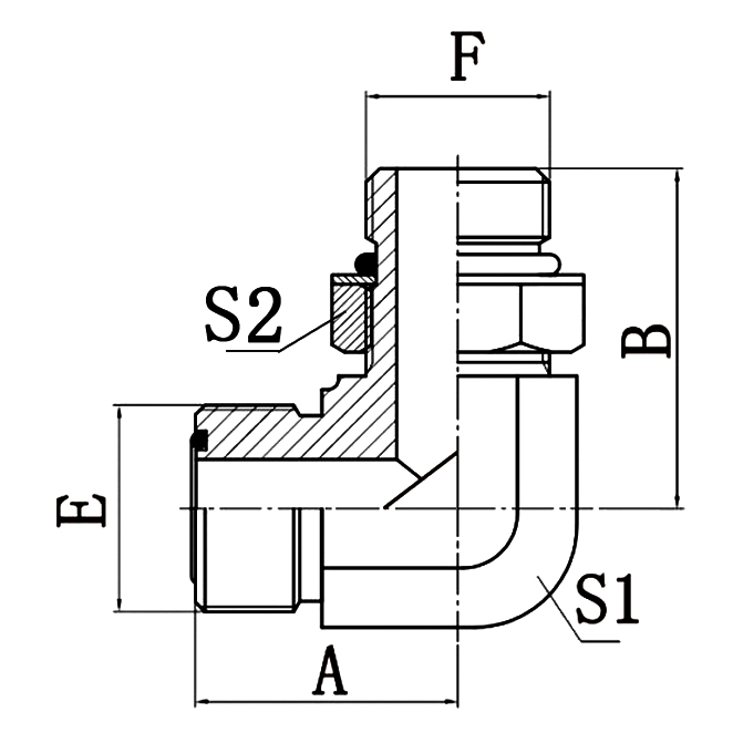 1FH9-OG 90° ELBOW ISO6149-2 ORFS hydraulic adapter