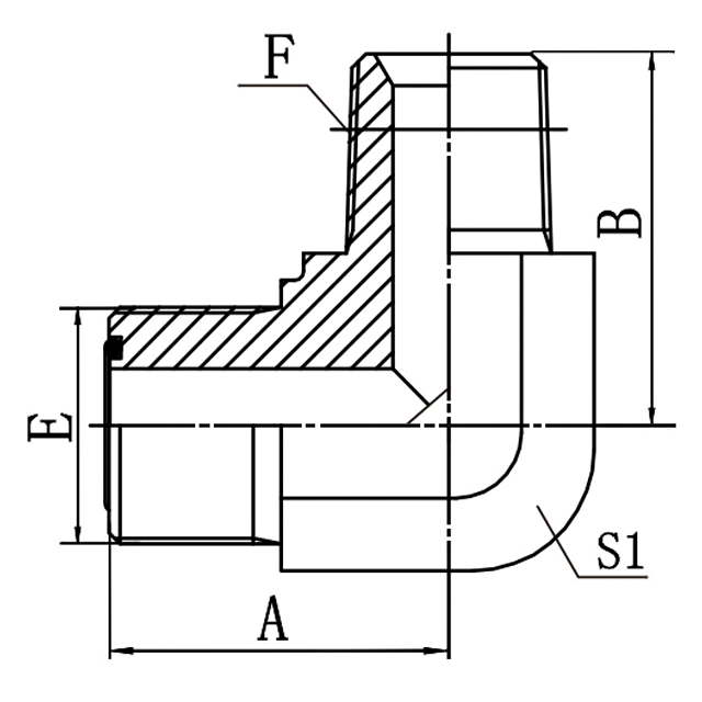 1FN9 90°elbow ORFS male NPT ORFS fluid connectors for heavy use