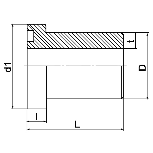 1FSW S-Series Butt-Weld Tube, Extended Neck Flange Adapter
