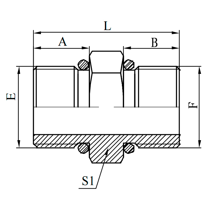 1H-H Heavy Duty Metric Male Stud, S-Series ISO 6149-2