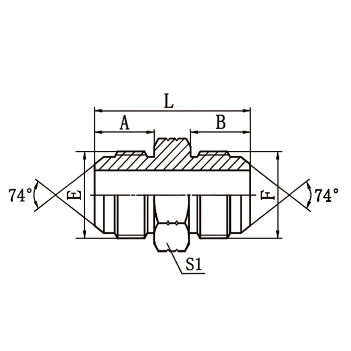 1J JIC Male 74° Cone | JIC 74° cone hydraulic adapter