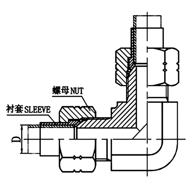 1J9 90° Elbow JIC Male 74° Cone | JIC 74° hydraulic adapter