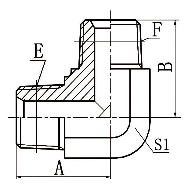 1N9 90° Elbow NPT Male Hydraulic Adapter
