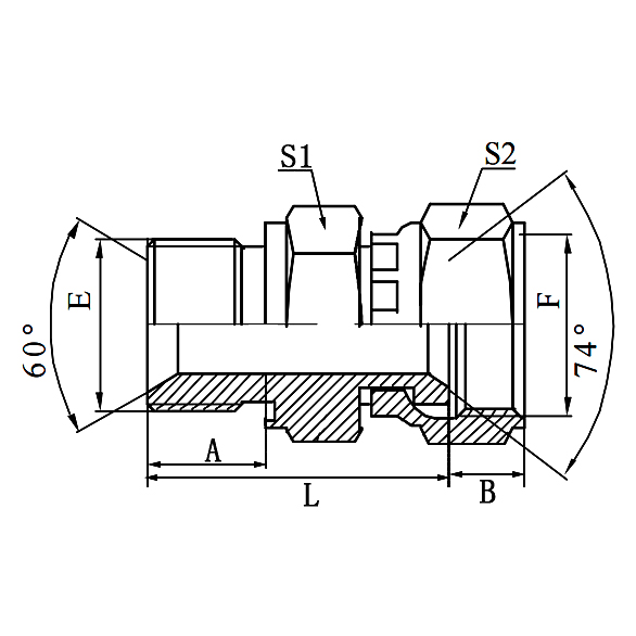 2BJ-WD BSP Male Captive Seal JIC Female 74° Seat Adapter