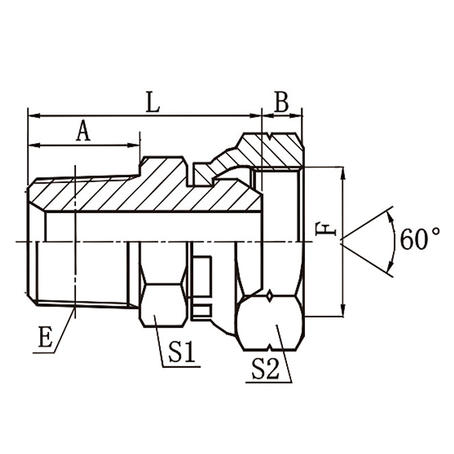 2NB NPT Male BSP Female 60° Cone Hydraulic Adapter