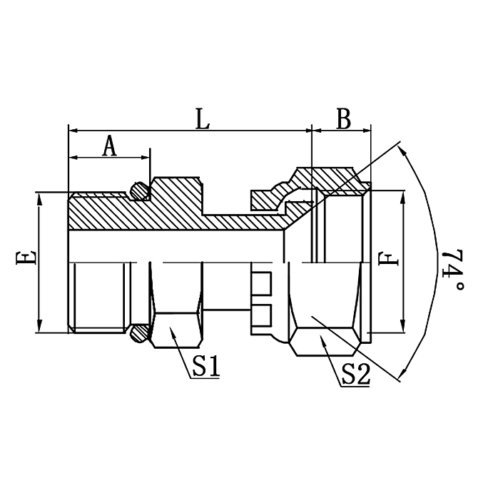 2OF SAE O-ring boss ISO 11926-2 ORFS hydraulic fittings