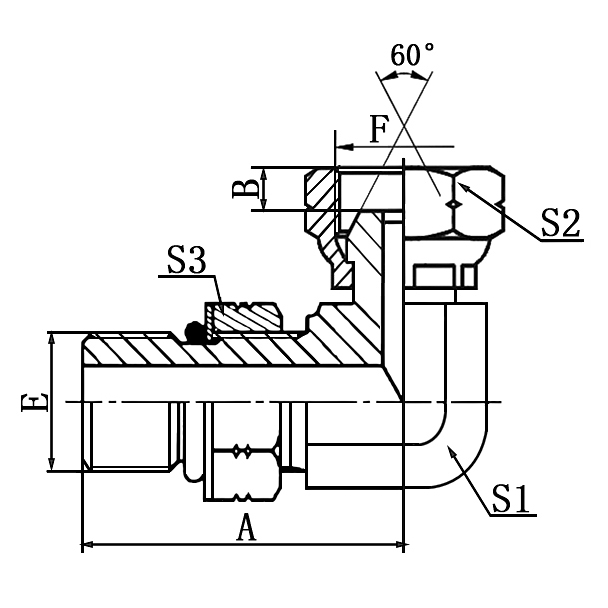 2OU9-OG SAE pipe adapter ISO 11926-3 for compact hydraulic setups