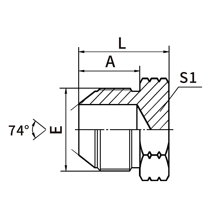 4J JIC Male 74° Cone Hydraulic Plug