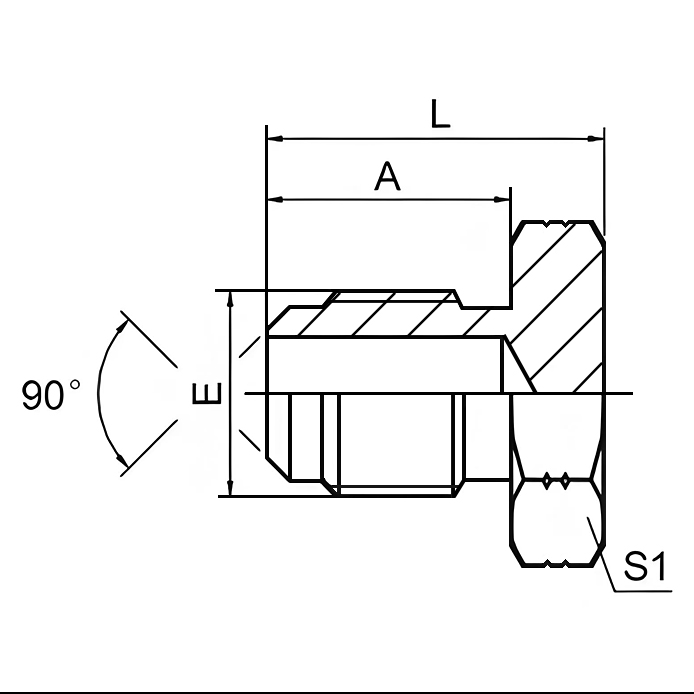 4P sae j513 90 cone plug, SAE J513 male thread hydraulic sealing fitting