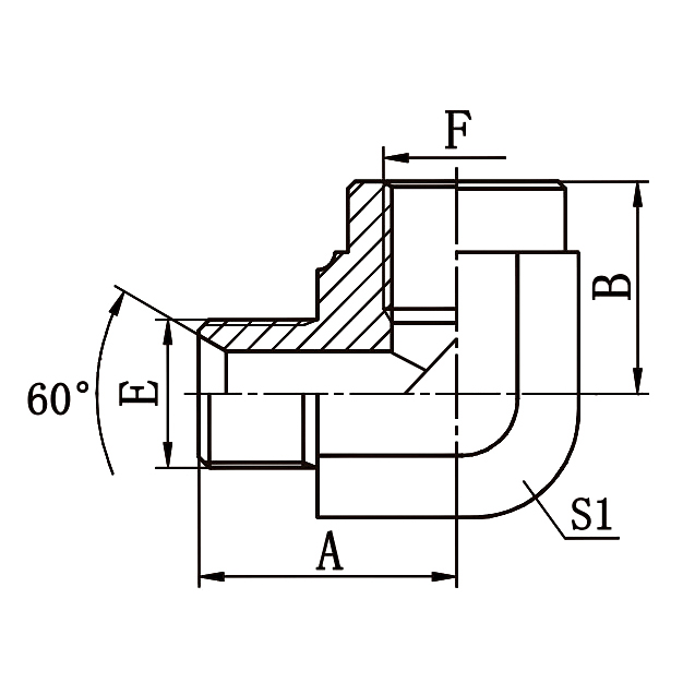5B BSP Male Dual Seat BSP Female ISO 1179 Hydraulic Adapter
