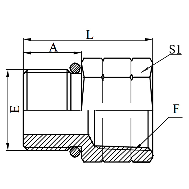 5HN Metric Male L-Series ISO 6149-3 to NPT Female Hydraulic Adapter