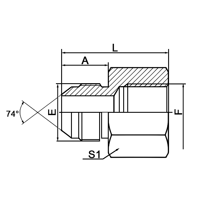 5JN JIC Male 74° Cone to NPT Female Hydraulic Adapter