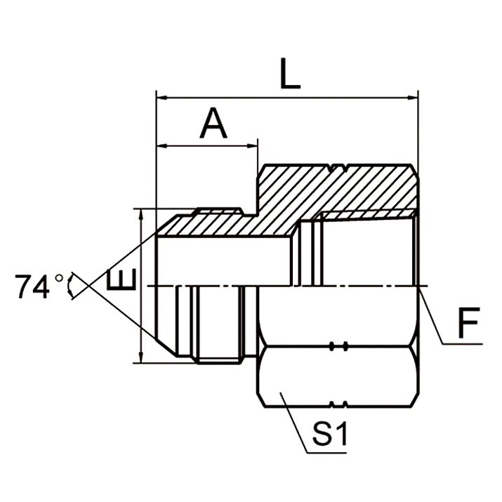 5LN Metric Male Bonded Seal to NPT Female Hydraulic Adapter