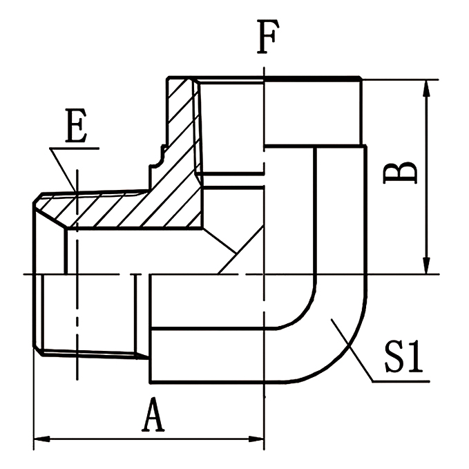 5N9 90° Elbow NPT Male to Female Hydraulic Adapter （字符数：50，40-60 合规区间，与 ALT 不重复）