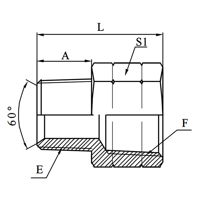 5NO NPT Male to SAE Female ISO 11926-1 Hydraulic Adapter