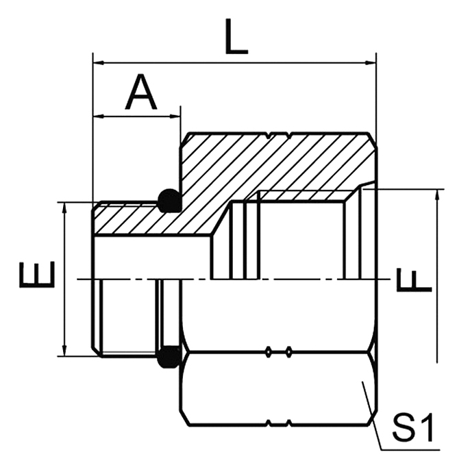 5O light series transition coupling. Leak-proof design, ISO certified, ideal for construction hydraulic systems.