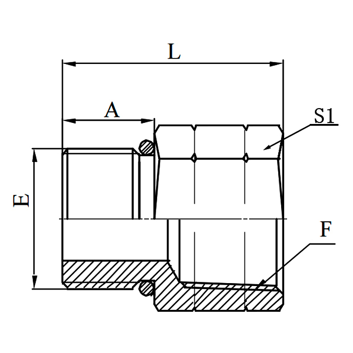 5ON SAE O-Ring Boss to NPT Female L-Series Hydraulic Adapter