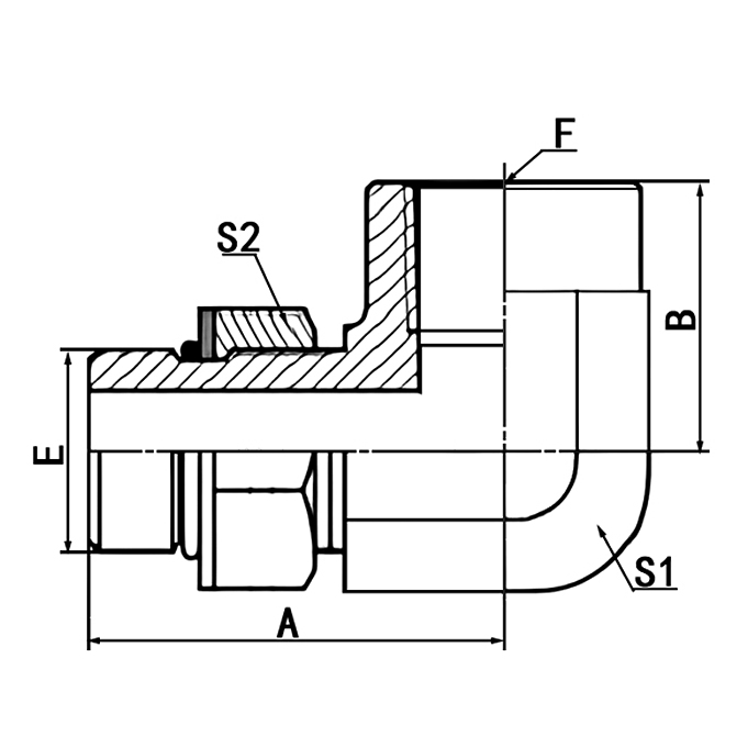 5ON9-OG BSP Adapters, 90° elbow SAE O-ring boss L-Series hydraulic adapter