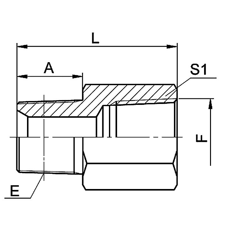 5TN-SP BSPT Male to NPT Female Hydraulic Adapter
