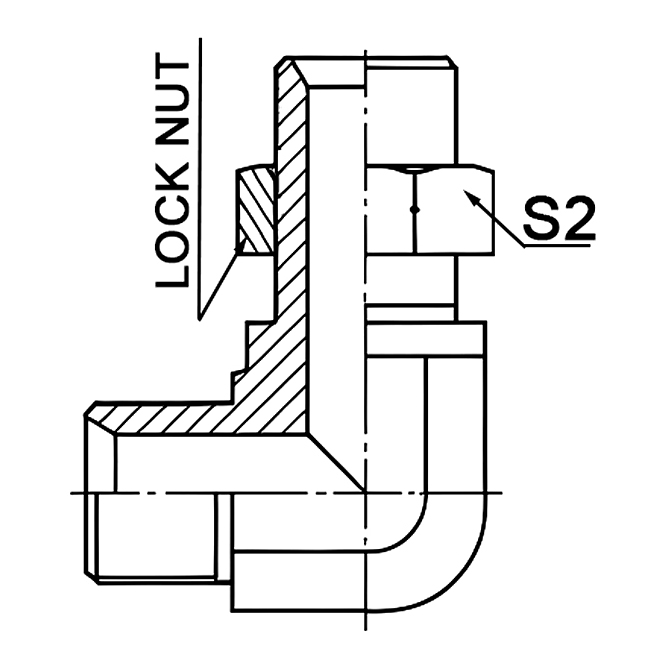 6B9-LN BSP Male 60° Seat Bulkhead Elbow