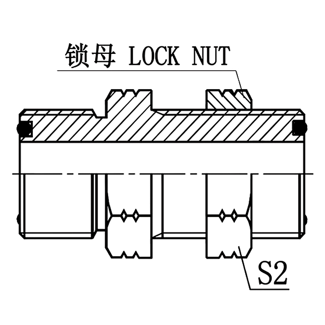 6F-LN ORFS male O-ring bulkhead for ORFS to BSPP hose adapters