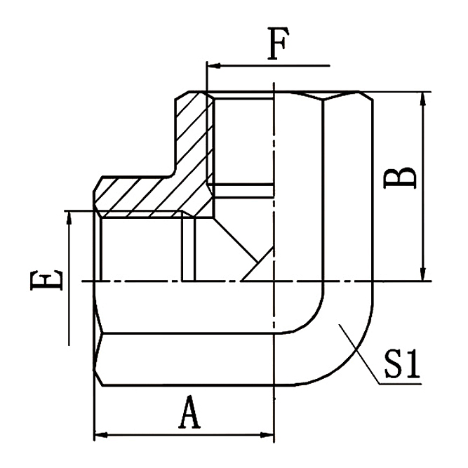 7B9-PK 90° Elbow BSP Female ISO 1179 Hydraulic Adapter